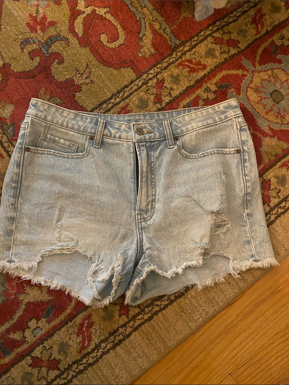 Old Navy Light Blue Distressed Denim Cutoff Shorts
